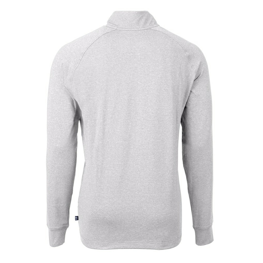 Washington Commanders Cutter & Buck Big & Tall Adapt Eco Knit Quarter-Zip Pullover Top Heather Gray