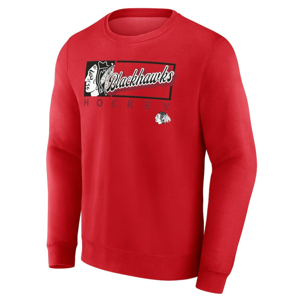 Chicago Blackhawks Fanatics Focus Fleece Pullover Sweatshirt - Red - NHL 200582278