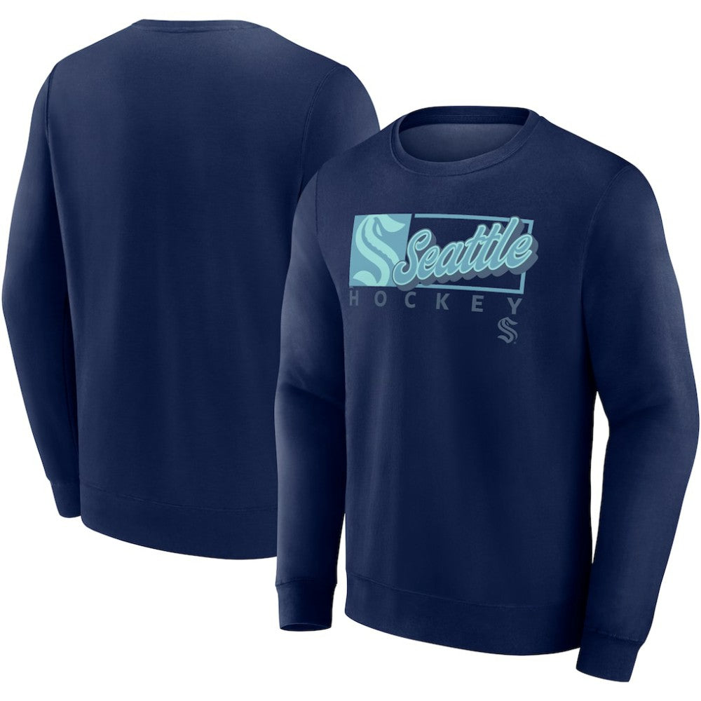 Seattle Kraken Fanatics Focus Fleece Pullover Sweatshirt - Deep Sea Blue - NHL 200582297