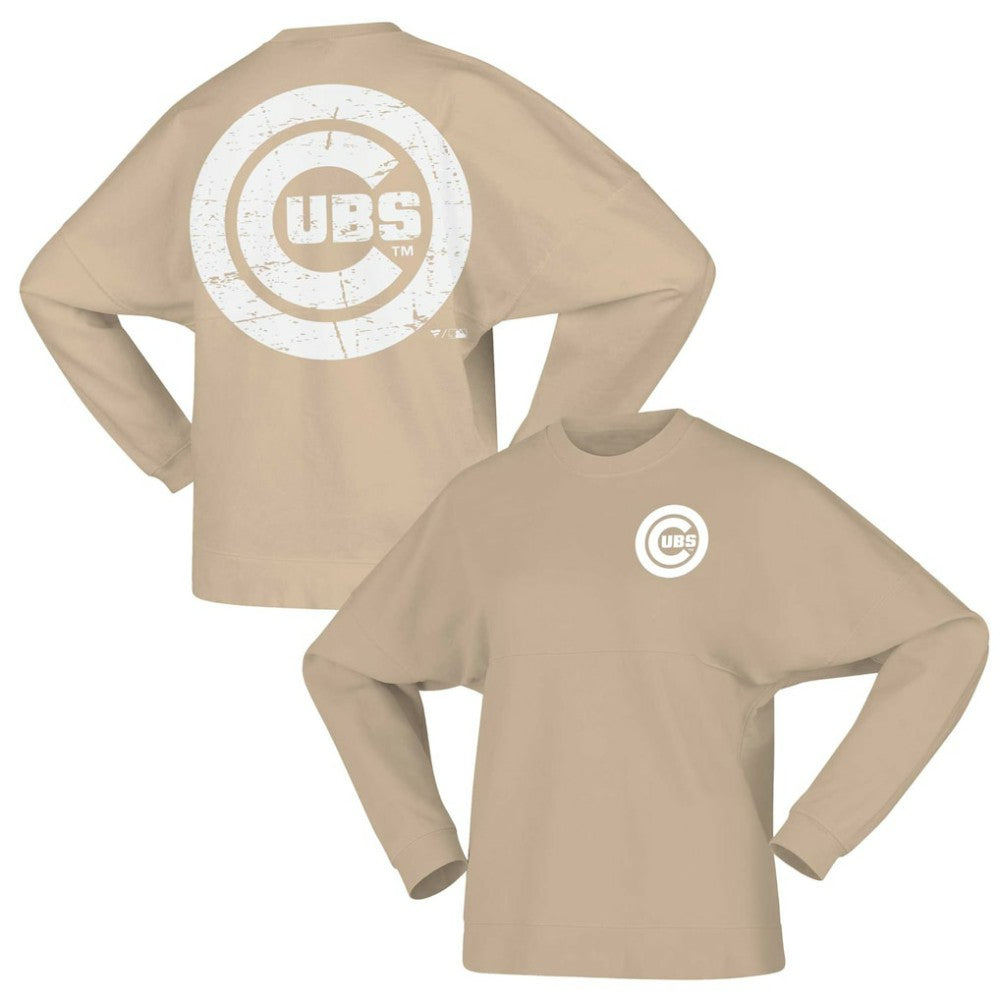 Chicago Cubs Fanatics Women's Branded Fleece Pullover Sweatshirt - Tan - Fanatics Online