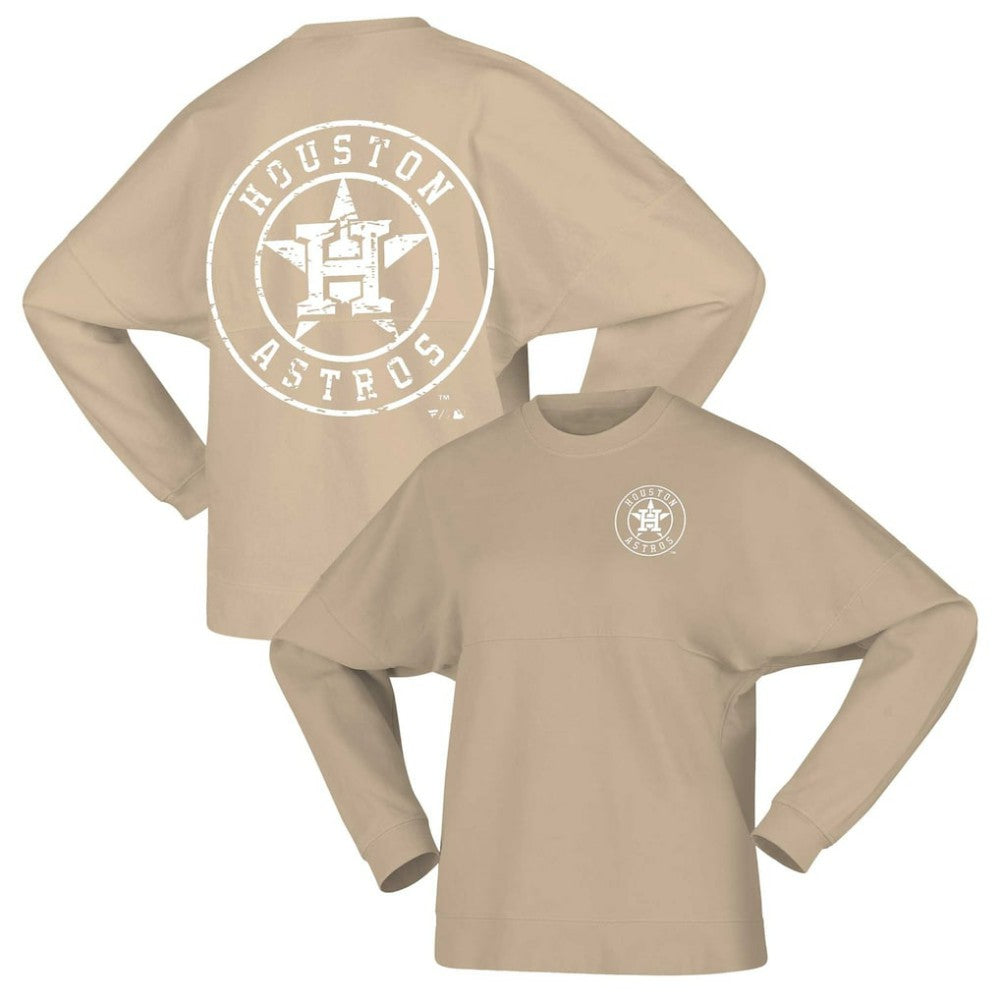 Houston Astros Fanatics Women's Branded Fleece Pullover Sweatshirt - Tan - Fanatics Online