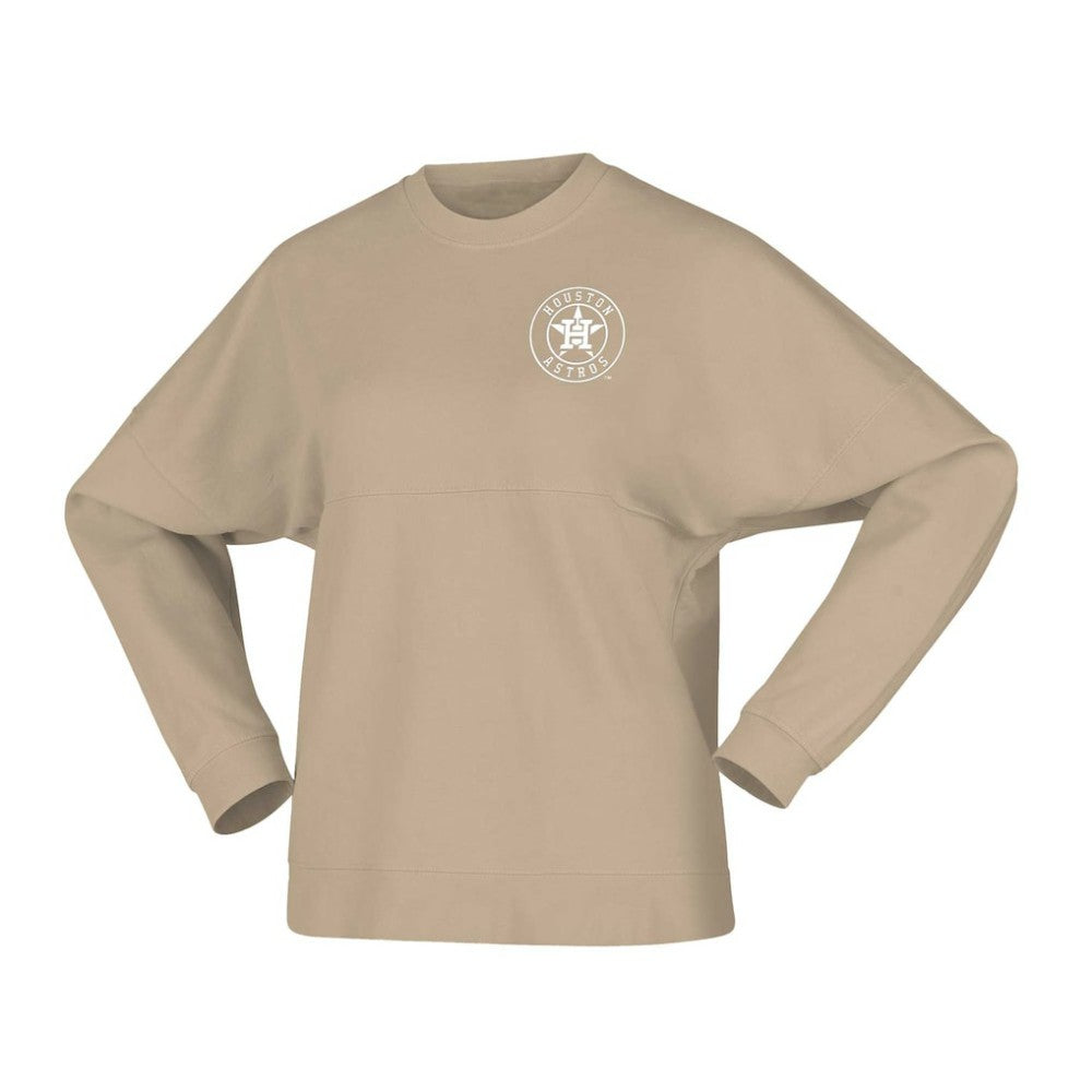 Houston Astros Fanatics Women's Branded Fleece Pullover Sweatshirt - Tan - Fanatics Online