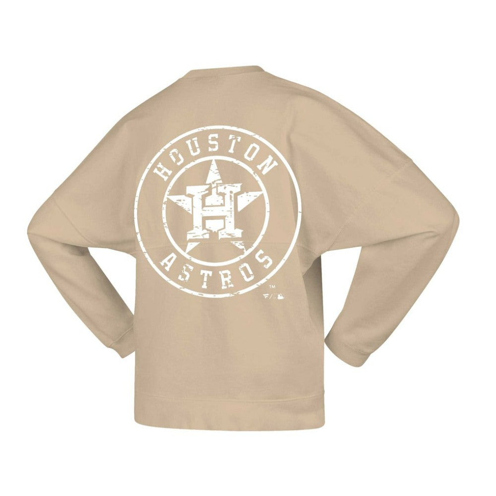 Houston Astros Fanatics Women's Branded Fleece Pullover Sweatshirt - Tan - Fanatics Online