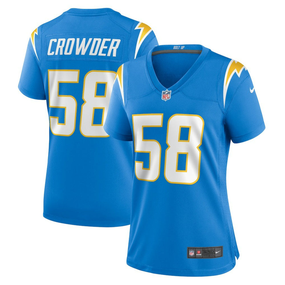 Nike Tae Crowder Los Angeles Chargers Women's Team Game Jersey Powder Blue