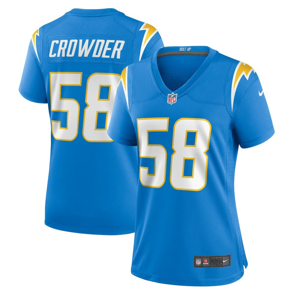 Nike Tae Crowder Los Angeles Chargers Women's Team Game Jersey Powder Blue
