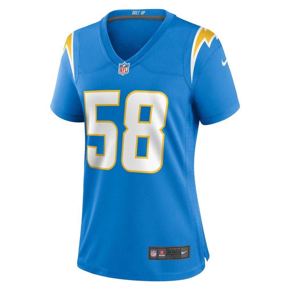 Nike Tae Crowder Los Angeles Chargers Women's Team Game Jersey Powder Blue