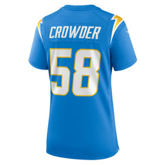 Nike Tae Crowder Los Angeles Chargers Women's Team Game Jersey Powder Blue