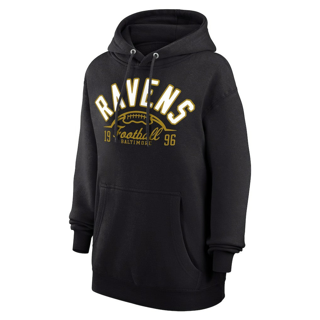 Baltimore Ravens Starter Unisex Half Ball Team Fleece Pullover Hoodie Black