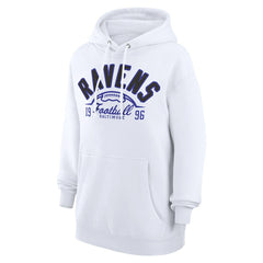 Baltimore Ravens Starter Unisex Half Ball Team Fleece Pullover Hoodie White