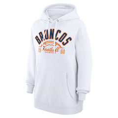 Denver Broncos Starter Unisex Half Ball Team Fleece Pullover Hoodie White