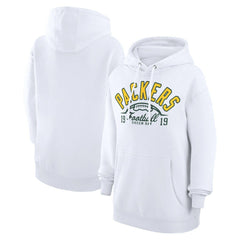 Green Bay Packers Starter Unisex Half Ball Team Fleece Pullover Hoodie White