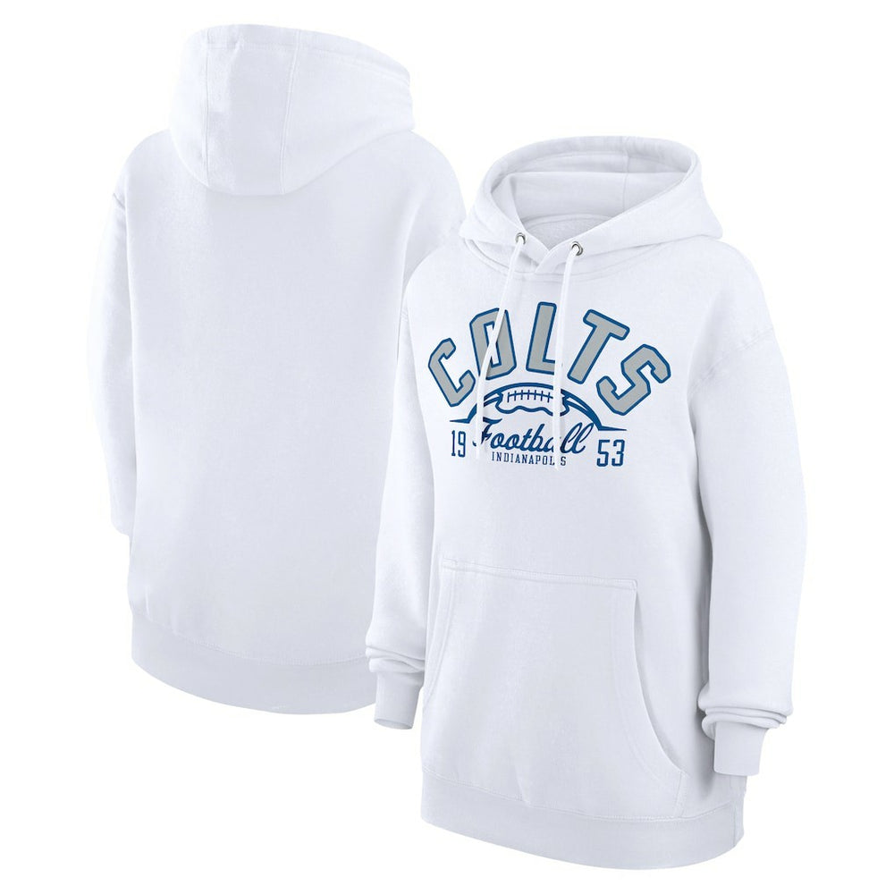 Indianapolis Colts Starter Unisex Half Ball Team Fleece Pullover Hoodie White