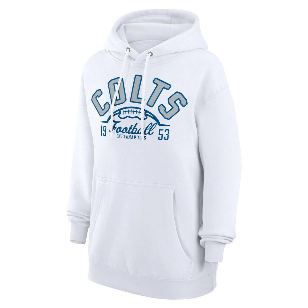Indianapolis Colts Starter Unisex Half Ball Team Fleece Pullover Hoodie White