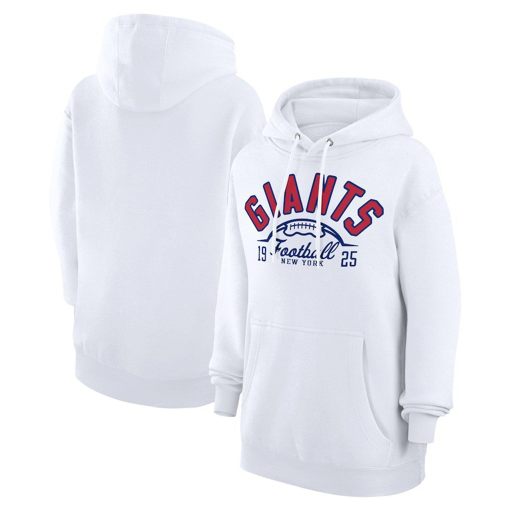 New York Giants Starter Unisex Half Ball Team Fleece Pullover Hoodie White