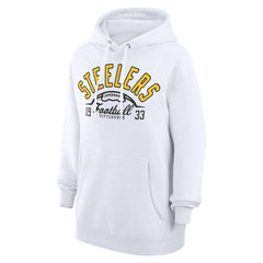 Pittsburgh Steelers Starter Unisex Half Ball Team Fleece Pullover Hoodie White