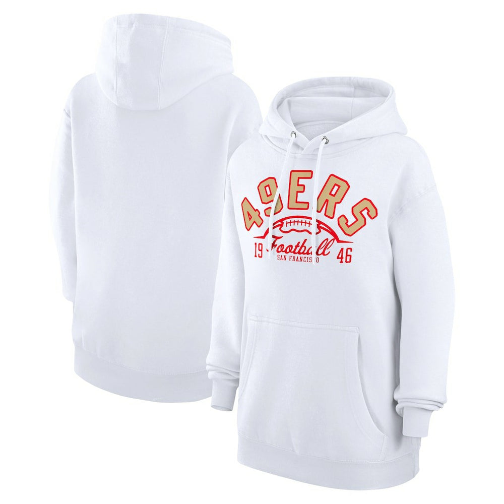 San Francisco 49ers Starter Unisex Half Ball Team Fleece Pullover Hoodie White