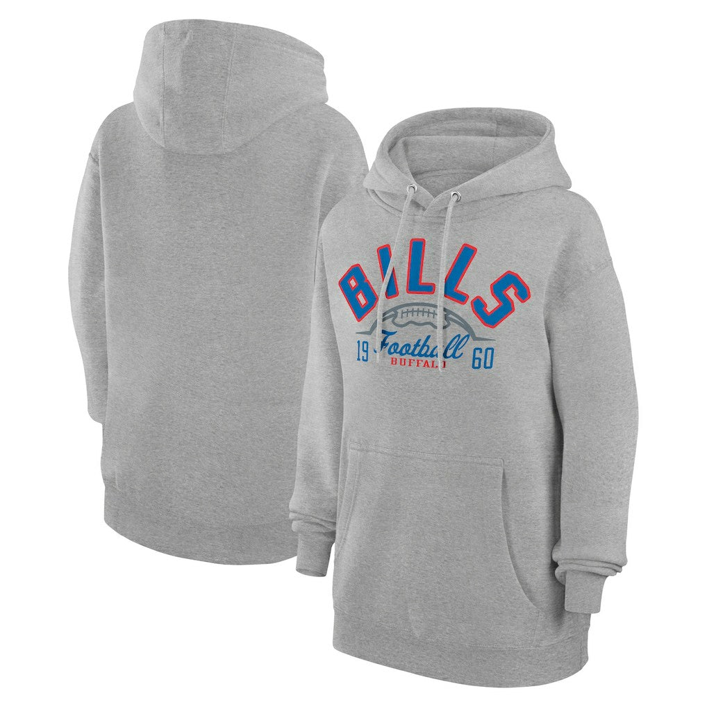 Buffalo Bills Starter Unisex Half Ball Team Fleece Pullover Hoodie Heather Gray
