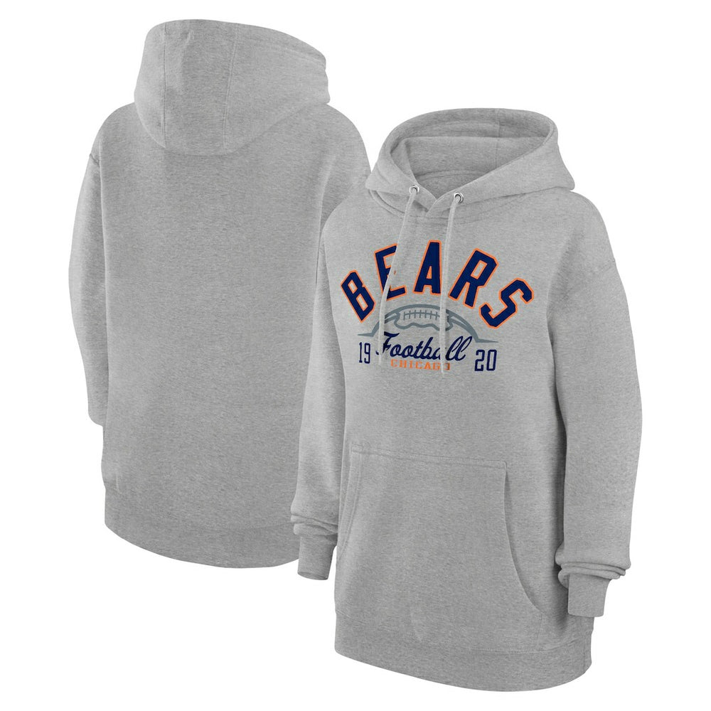 Chicago Bears Starter Unisex Half Ball Team Fleece Pullover Hoodie Heather Gray