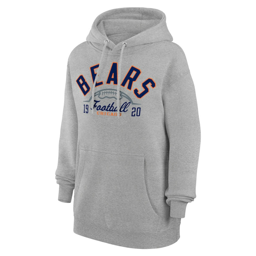 Chicago Bears Starter Unisex Half Ball Team Fleece Pullover Hoodie Heather Gray