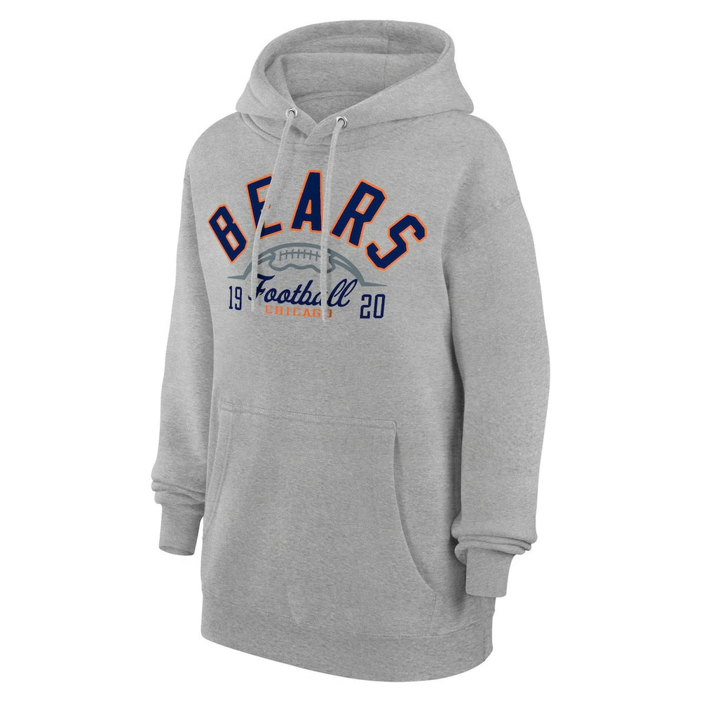 Chicago Bears Starter Unisex Half Ball Team Fleece Pullover Hoodie Heather Gray