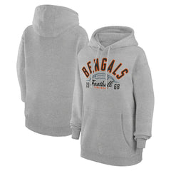 Cincinnati Bengals Starter Unisex Half Ball Team Fleece Pullover Hoodie Heather Gray