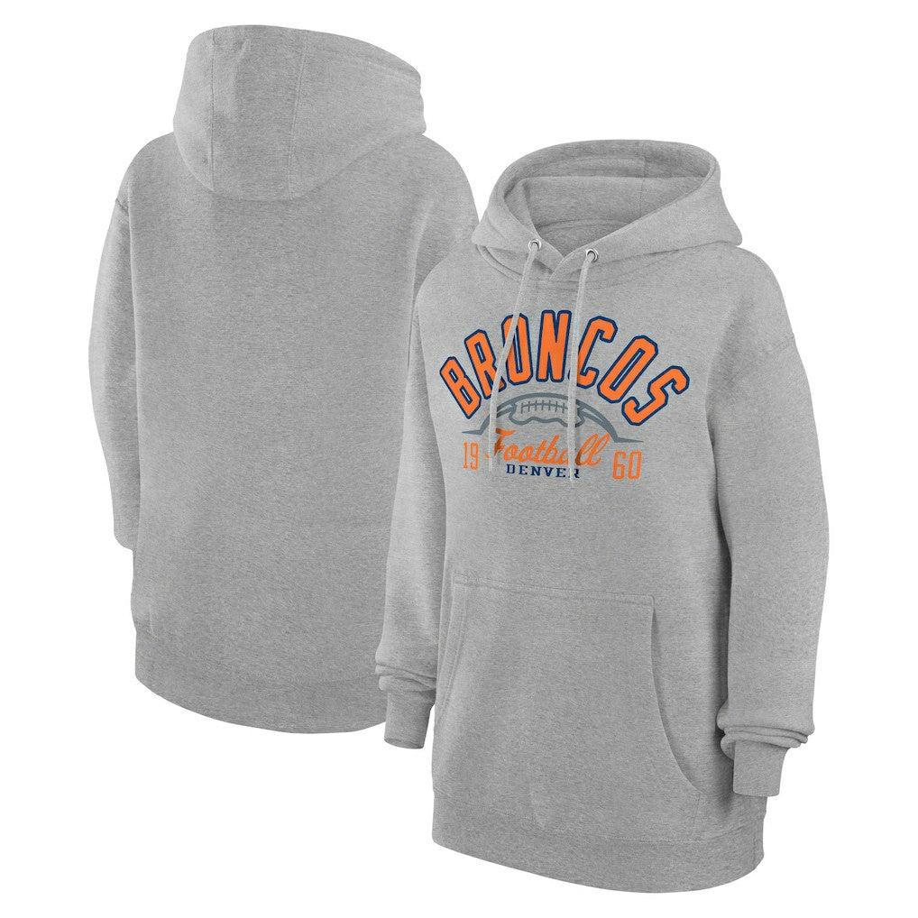Denver Broncos Starter Unisex Half Ball Team Fleece Pullover Hoodie Heather Gray