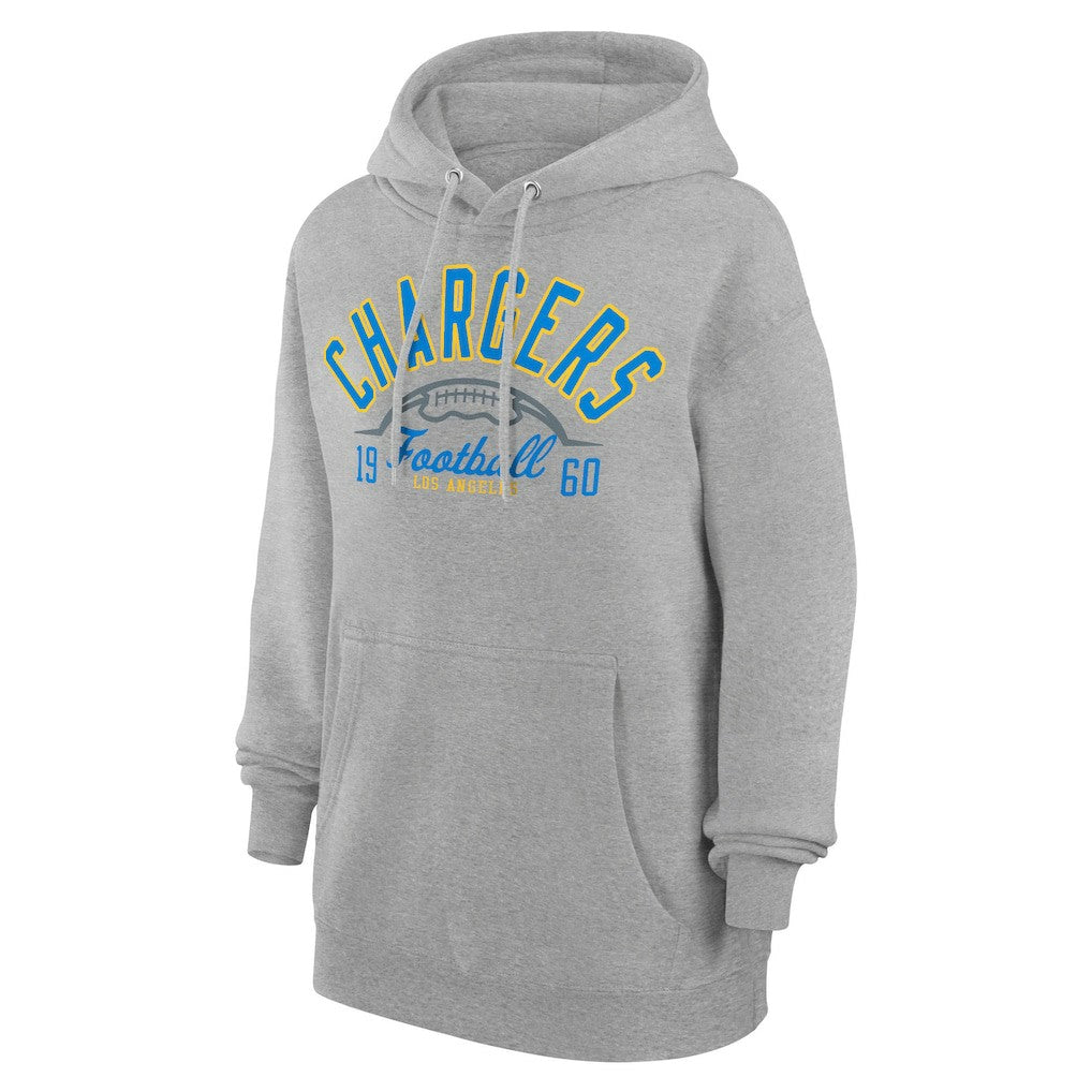 Los Angeles Chargers Starter Unisex Half Ball Team Fleece Pullover Hoodie Heather Gray