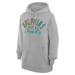 Miami Dolphins Starter Unisex Half Ball Team Fleece Pullover Hoodie Heather Gray