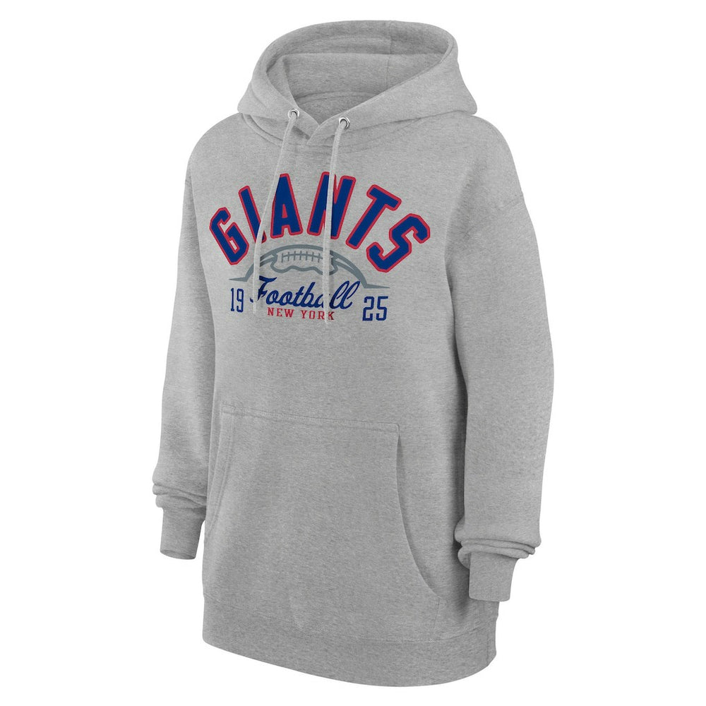 New York Giants Starter Unisex Half Ball Team Fleece Pullover Hoodie Heather Gray