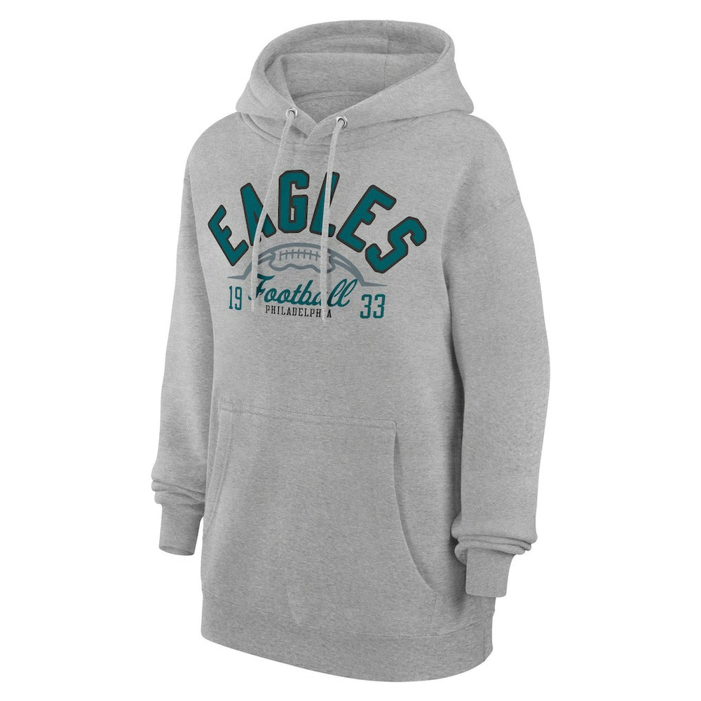 Philadelphia Eagles Starter Unisex Half Ball Team Fleece Pullover Hoodie Heather Gray