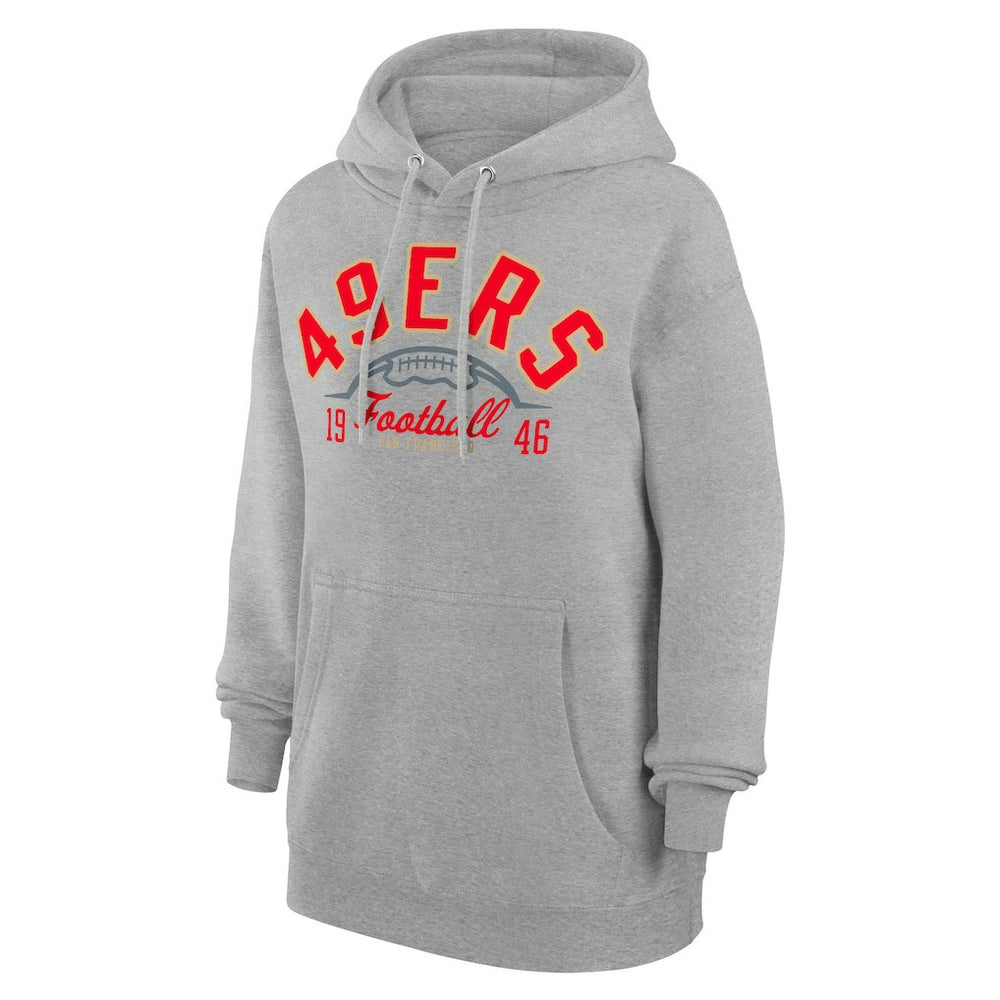 San Francisco 49ers Starter Unisex Half Ball Team Fleece Pullover Hoodie Heather Gray