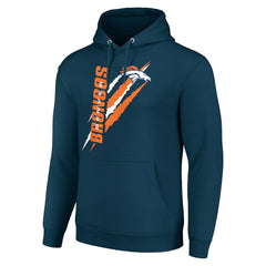 Denver Broncos Starter Unisex Color Scratch Fleece Pullover Hoodie Navy