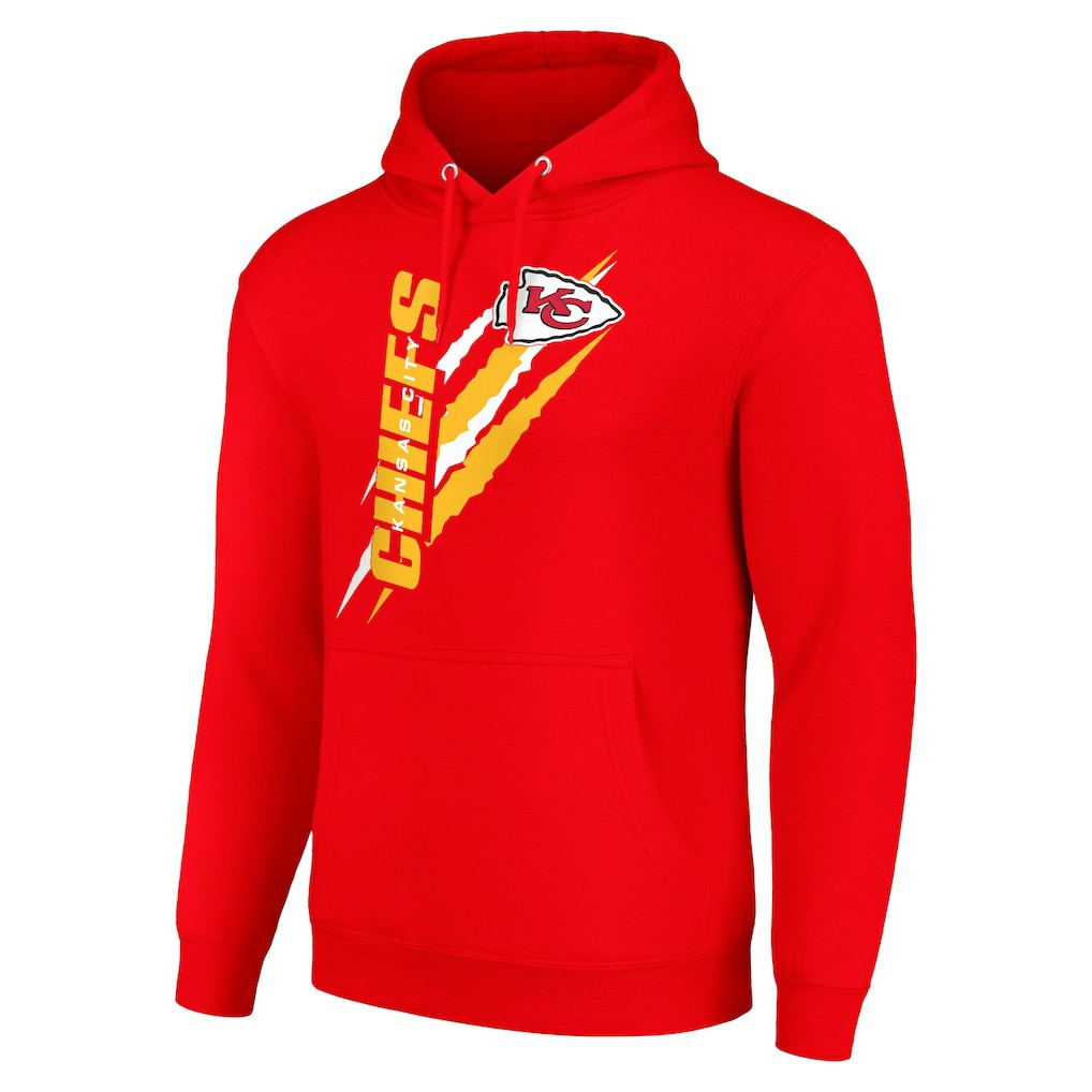 Kansas City Chiefs Starter Unisex Color Scratch Fleece Pullover Hoodie Red