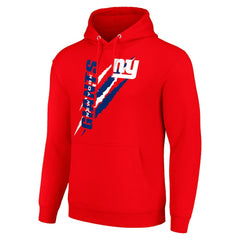 New York Giants Starter Unisex Color Scratch Fleece Pullover Hoodie Red