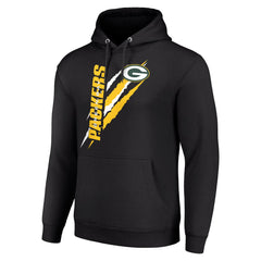 Green Bay Packers Starter Unisex Color Scratch Fleece Pullover Hoodie Black