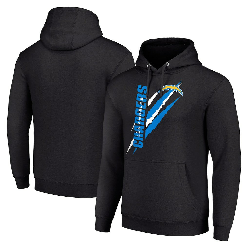Los Angeles Chargers Starter Unisex Color Scratch Fleece Pullover Hoodie Black