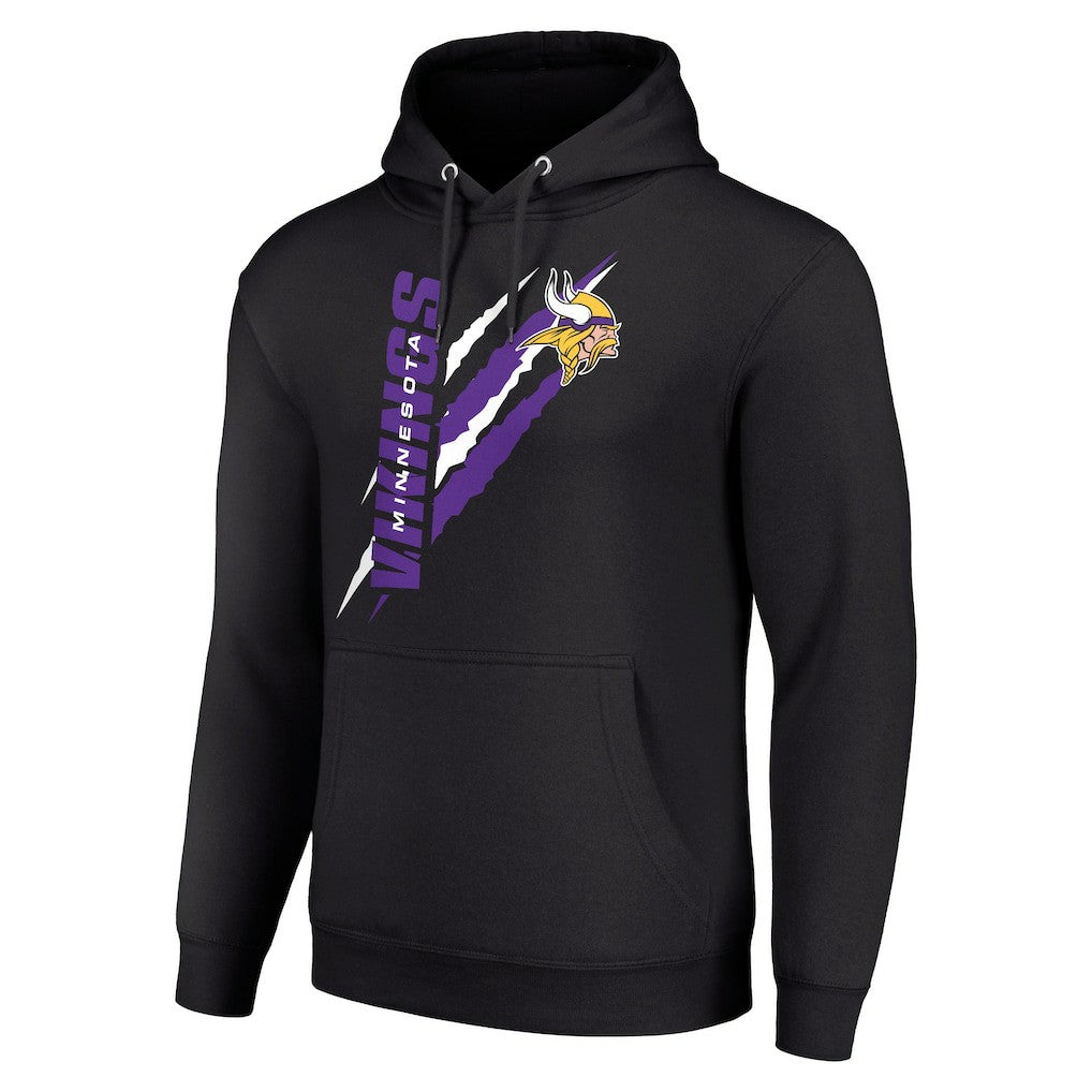 Minnesota Vikings Starter Unisex Color Scratch Fleece Pullover Hoodie Black