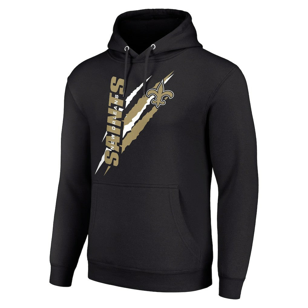 New Orleans Saints Starter Unisex Color Scratch Fleece Pullover Hoodie Black