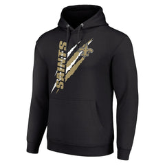 New Orleans Saints Starter Unisex Color Scratch Fleece Pullover Hoodie Black