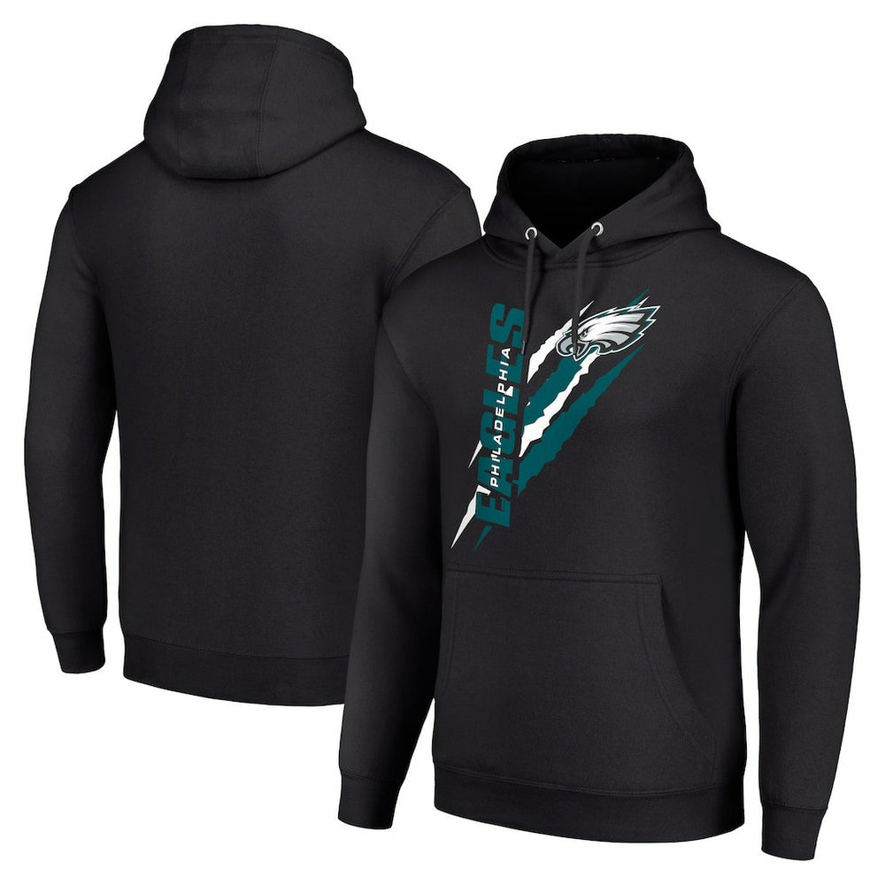 Philadelphia Eagles Starter Unisex Color Scratch Fleece Pullover Hoodie Black