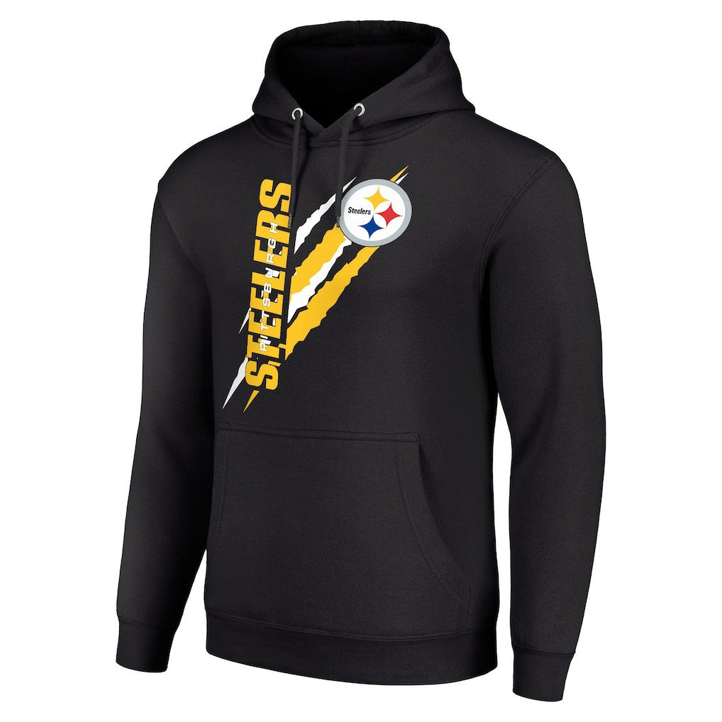 Pittsburgh Steelers Starter Unisex Color Scratch Fleece Pullover Hoodie Black