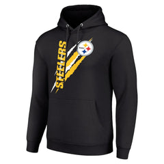 Pittsburgh Steelers Starter Unisex Color Scratch Fleece Pullover Hoodie Black