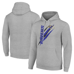 Baltimore Ravens Starter Unisex Color Scratch Fleece Pullover Hoodie Heather Gray