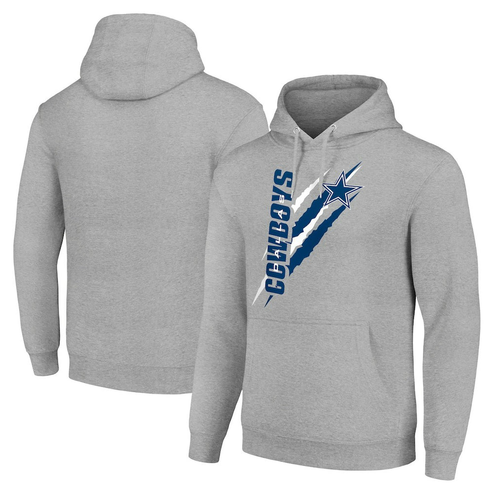 Dallas Cowboys Starter Unisex Color Scratch Fleece Pullover Hoodie Heather Gray