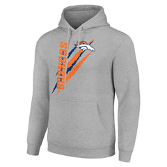 Denver Broncos Starter Unisex Color Scratch Fleece Pullover Hoodie Heather Gray
