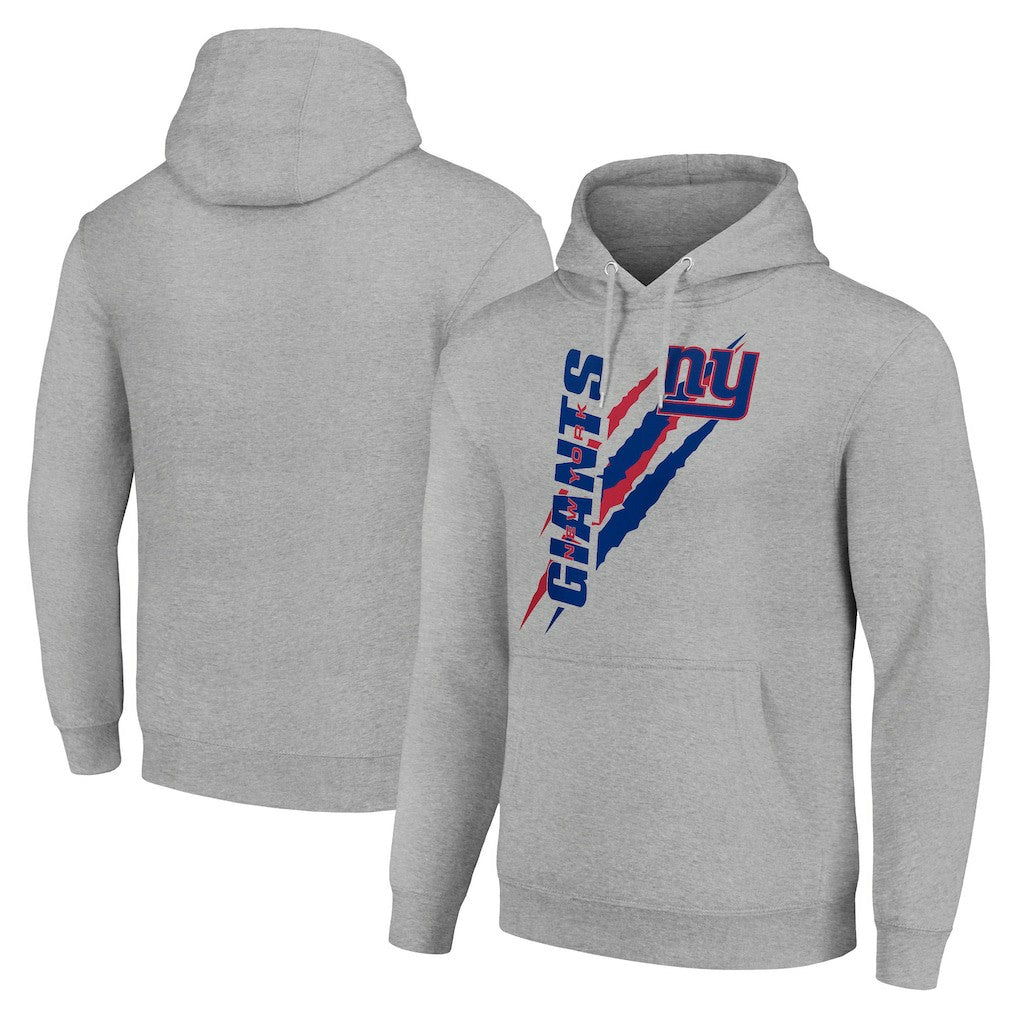 New York Giants Starter Unisex Color Scratch Fleece Pullover Hoodie Heather Gray