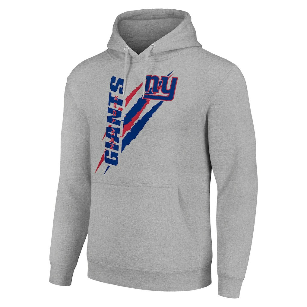 New York Giants Starter Unisex Color Scratch Fleece Pullover Hoodie Heather Gray