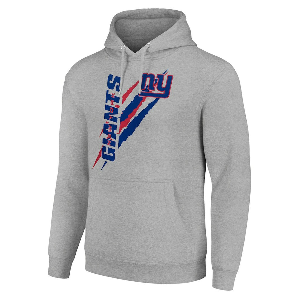New York Giants Starter Unisex Color Scratch Fleece Pullover Hoodie Heather Gray