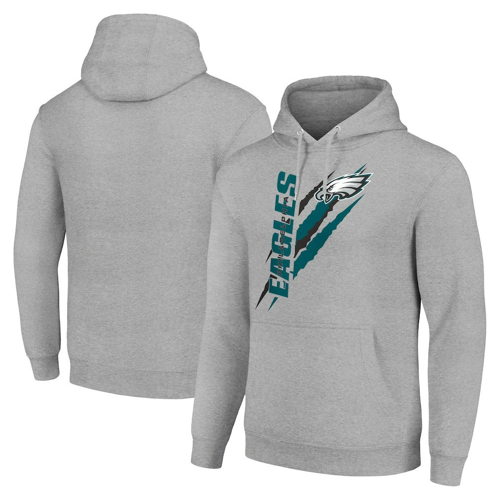 Philadelphia Eagles Starter Unisex Color Scratch Fleece Pullover Hoodie Heather Gray