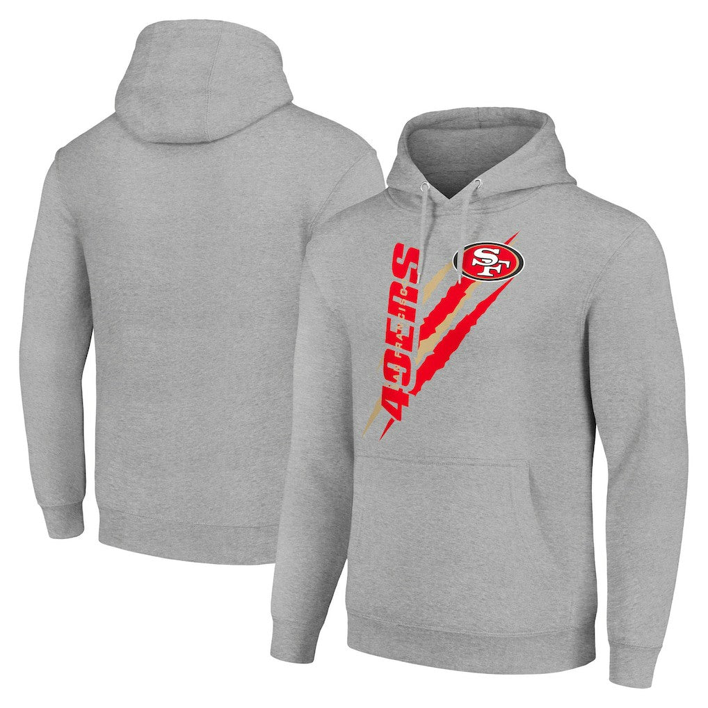 San Francisco 49ers Starter Unisex Color Scratch Fleece Pullover Hoodie Heather Gray